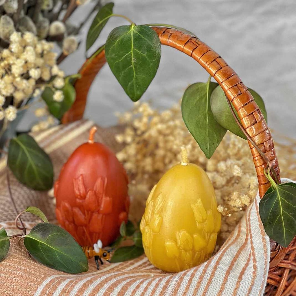 Свічка "Яйце з тюльпанами"