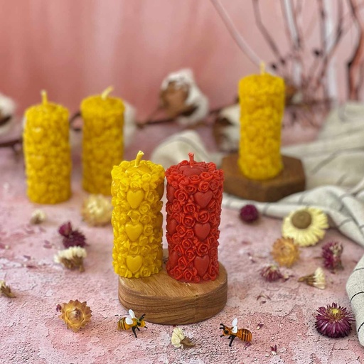 Свічка "Серця в трояндах"