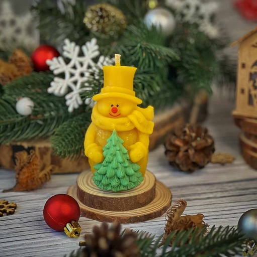 Свічка "Сніговик з ялинкою"